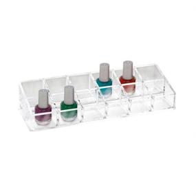 img 2 attached to 🏻 Organize your Nail Polish, Makeup, and Essential Oils with Isaac Jacobs Clear Acrylic 12 Compartment Holder - Rack Display for Storage Solution (2 Rows (x6))