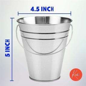 img 2 attached to Kicko 24-Pack Large Metal Buckets with Handles - 5 x 4.5 Inches Galvanized Goody Baskets, Party Favors, Accessories, and Decorations