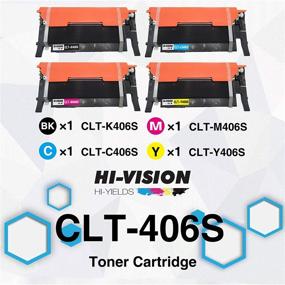 img 2 attached to 🖨️ HI-Vision Toner Cartridge Replacement Pack - CLT-K406S CLT-C406S CLT-Y406S CLT-M406S (1 Black, 1 Cyan, 1 Yellow, 1 Magenta, 4-Pack) Compatible with CLP-365W, CLX-3305FW, CLX-3305W