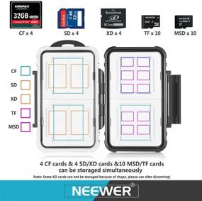 img 1 attached to Neewer Black Memory Card Storage Holder - Waterproof, Anti-Shock with 14 Slots for Micro SD, TF, CF, SD and XD Cards