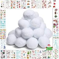 ❄️ snowball fun indoor toy set with stickers - 50pcs | perfect for kids snow fight, toss games, indoor/outdoor play logo
