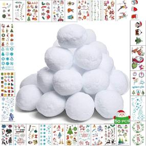 img 4 attached to ❄️ Snowball Fun Indoor Toy Set with Stickers - 50PCS | Perfect for Kids Snow Fight, Toss Games, Indoor/Outdoor Play