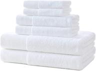 🛀 taklimagan 600 gsm 100% cotton bath towel set - premium absorbency & unmatched softness - organic luxury hotel quality towels set of 6 - lint free & ideal for bathroom use logo