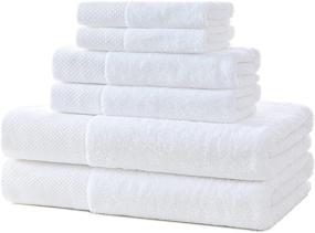 img 4 attached to 🛀 Taklimagan 600 GSM 100% Cotton Bath Towel Set - Premium Absorbency & Unmatched Softness - Organic Luxury Hotel Quality Towels Set of 6 - Lint Free & Ideal for Bathroom Use