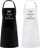 👑 couples matching apron set: reign over the kitchen as king and queen логотип
