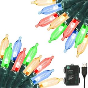 img 4 attached to 🎄 Convenient Green Christmas Lights: Battery String Lights with Timer, Waterproof & Multi-Colored - Ideal for Indoor/Outdoor Decoration!