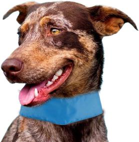 img 1 attached to 🐶 Pet Life Summer-Cooling Ice Insertable and Adjustable Safety Ice Pack Dog Neck Wrap - One Size (Blue)