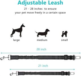 img 1 attached to 🐾 Adjustable Pet Car Harness with Reflective Safety Belt - Upgraded Dog Seat Belt for Small Medium Large Dogs and Cats, Durable Design with Elastic Nylon Buffer, Ideal for Travel and Daily Use