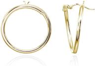 sleek and shiny sterling silver open circle frontal hoop stud earrings in sizes 20mm, 25mm, and 30mm logo