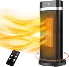 img 3 attached to 🔥 1500W Fast Heating Ceramic Electric Space Heater with Thermostat, Remote Control, Overheating & Tip-Over Protection, 1-12H Timer, 70° Oscillating Portable Heater for Office and Bedroom