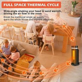 img 2 attached to 🔥 1500W Fast Heating Ceramic Electric Space Heater with Thermostat, Remote Control, Overheating & Tip-Over Protection, 1-12H Timer, 70° Oscillating Portable Heater for Office and Bedroom