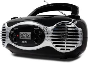 img 2 attached to 🎵 Versatile Akai CE2200R CD Boombox with FM PLL Radio in Sleek Black Design