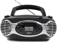 🎵 versatile akai ce2200r cd boombox with fm pll radio in sleek black design logo