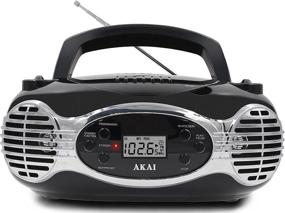 img 3 attached to 🎵 Versatile Akai CE2200R CD Boombox with FM PLL Radio in Sleek Black Design