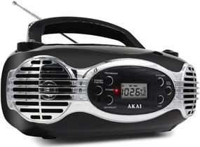 img 1 attached to 🎵 Versatile Akai CE2200R CD Boombox with FM PLL Radio in Sleek Black Design