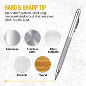 img 1 attached to ⚙️ Tungsten Carbide Tip Scriber 2 Pack: Precision Engraving Pen with Brass Center Punch - Aluminum Etching Tools