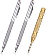 ⚙️ tungsten carbide tip scriber 2 pack: precision engraving pen with brass center punch - aluminum etching tools logo