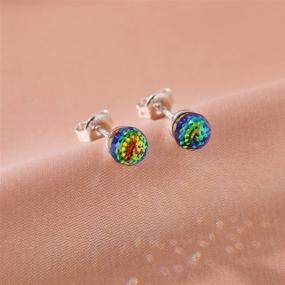 img 3 attached to 💎 ZDaoBen Sparkle Crystal Stud Earrings: Swarovski Crystal, 925 Sterling Silver Jewelry for Women, Girls, and Men. Unisex Crystal Stud Earrings with Gift Box.