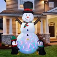 🐧 inflatable snowman penguin with colorful led lights - 8ft christmas decorations for indoor outdoor home/holiday/party/yard/lawn - halloween decor clearance (penguin) логотип