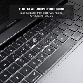 img 1 attached to EooCoo Клавиатурный чехол Ultra Thin, совместимый с MacBook Pro 13 дюймов 2021 2020 (модель A2338 M1 A2251 A2289) и MacBook Pro 16 дюймов 2019 (модель A2141), прозрачный ТПУ материал, американская раскладка QWERTY с Touch Bar, функцией Touch ID и Retina дисплеем.