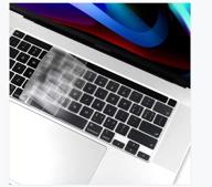 eoocoo клавиатурный чехол ultra thin, совместимый с macbook pro 13 дюймов 2021 2020 (модель a2338 m1 a2251 a2289) и macbook pro 16 дюймов 2019 (модель a2141), прозрачный тпу материал, американская раскладка qwerty с touch bar, функцией touch id и retina дисплеем. логотип