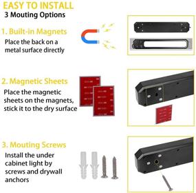 img 2 attached to 💡 Универсальная светодиодная подсветка 120V для кухонных шкафов - яркое магнитное освещение для гаража, мастерской, кухни - регулируемая яркость 1000LM, 4000K белый