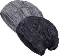 🧣 warm and stylish slouchy beanie winter hats, 2 pack for men and women логотип