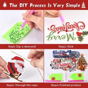 img 2 attached to 🎄 Christmas Diamond Painting Keychain Kit: Create Stunning Rhinestone Mosaic Keychains with 32 Pieces - Ideal for Christmas Arts & Crafts!