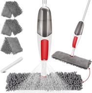 🧹 efficient spray mop for floor cleaning: dual-sided, wet/dry with 3 microfiber pads, 550ml refillable bottle - ideal for tile, laminate, hardwood - includes 1 scraper logo