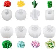 🌵 folconroad 8-piece succulent silicone mold set: 3d cactus resin casting molds for diy candle, cake, fondant, soap, and chocolate decoration logo