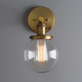 img 2 attached to 🏺 Phansthy Antique Industrial Wall Lamp with 5.9 Inches Glass Lampshade (Antique) - Vintage Style Globe Wall Light