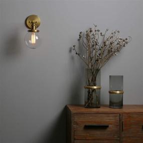 img 1 attached to 🏺 Phansthy Antique Industrial Wall Lamp with 5.9 Inches Glass Lampshade (Antique) - Vintage Style Globe Wall Light