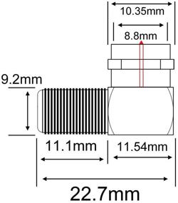 img 1 attached to 🔌 Комплект разъемов коаксиального кабеля под прямым углом - переходник от F-типа женского к мужскому и от мужского к женскому RG6 адаптер для коаксиального кабеля и настенных панелей - набор коаксиальных разъемов на 90 градусов, 2 штуки.