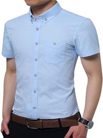 img 1 attached to YTD Cotton Casual Printed X Large Men's Clothing for Shirts
