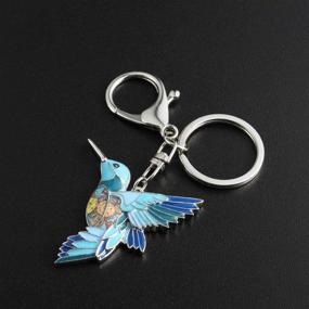 img 3 attached to 🐦 Luckyui Enamel Hummingbird Keychain Keyring