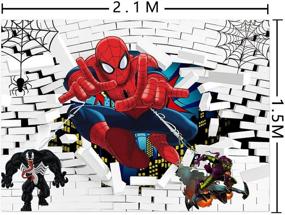 img 1 attached to Spiderman Background Polyester Superhero Decorations