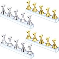 versatile and durable: 4 sets of acrylic nail display stands - perfect for showcasing, practicing, and creating diy nail art with press on nails, magnetic nail tips, and false nail tips logo