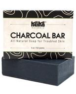 keika naturals charcoal black soap bar: acne & eczema treatment for face & body, 5 oz - ideal for oily skin, suitable for men, women & teens with psoriasis logo