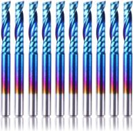 sainsmart genmitsu 10pcs nano blue coat cnc router bits - 1/8" shank spiral upcut single flute end mill set (3.175mm x 17mm x 38mm) logo