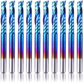 img 4 attached to SainSmart Genmitsu 10Pcs Nano Blue Coat CNC Router Bits - 1/8" Shank Spiral Upcut Single Flute End Mill Set (3.175mm x 17mm x 38mm)