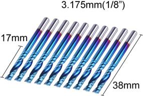 img 1 attached to SainSmart Genmitsu 10Pcs Nano Blue Coat CNC Router Bits - 1/8" Shank Spiral Upcut Single Flute End Mill Set (3.175mm x 17mm x 38mm)