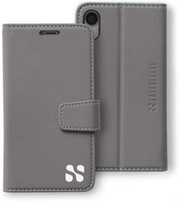 img 4 attached to SafeSleeve iPhone XR Case: EMF Protection, RFID Blocking Wallet, Grey