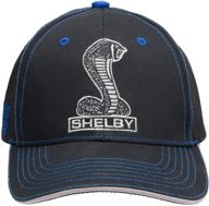 🐍 shelby cobra snake logo baseball cap - black with blue stitching - 100% cotton - velcro adjustable - one size fits all logo