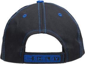 img 1 attached to 🐍 Shelby Cobra Snake Logo Baseball Cap - Black with Blue Stitching - 100% Cotton - Velcro Adjustable - One Size Fits All