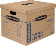 📦 bankers box smoothmove classic moving boxes - tape-free assembly and easy carry handles (medium, pack of 8) логотип