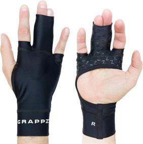 img 4 attached to 🧤 Compression Gloves Pair for BJJ & Sports, Alternative Middle Finger Tape, Injury Jam Protection Splint & Grip Support - Black Unisex