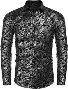 img 3 attached to COOFANDY Stylish Men's Clothing with Luxury Flower Print for Shirts