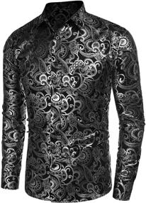 img 2 attached to COOFANDY Stylish Men's Clothing with Luxury Flower Print for Shirts