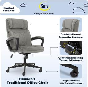 img 3 attached to Serta Style Hannah Office Microfiber Furniture and Home Office Furniture
