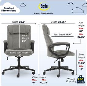 img 2 attached to Serta Style Hannah Office Microfiber Furniture and Home Office Furniture
